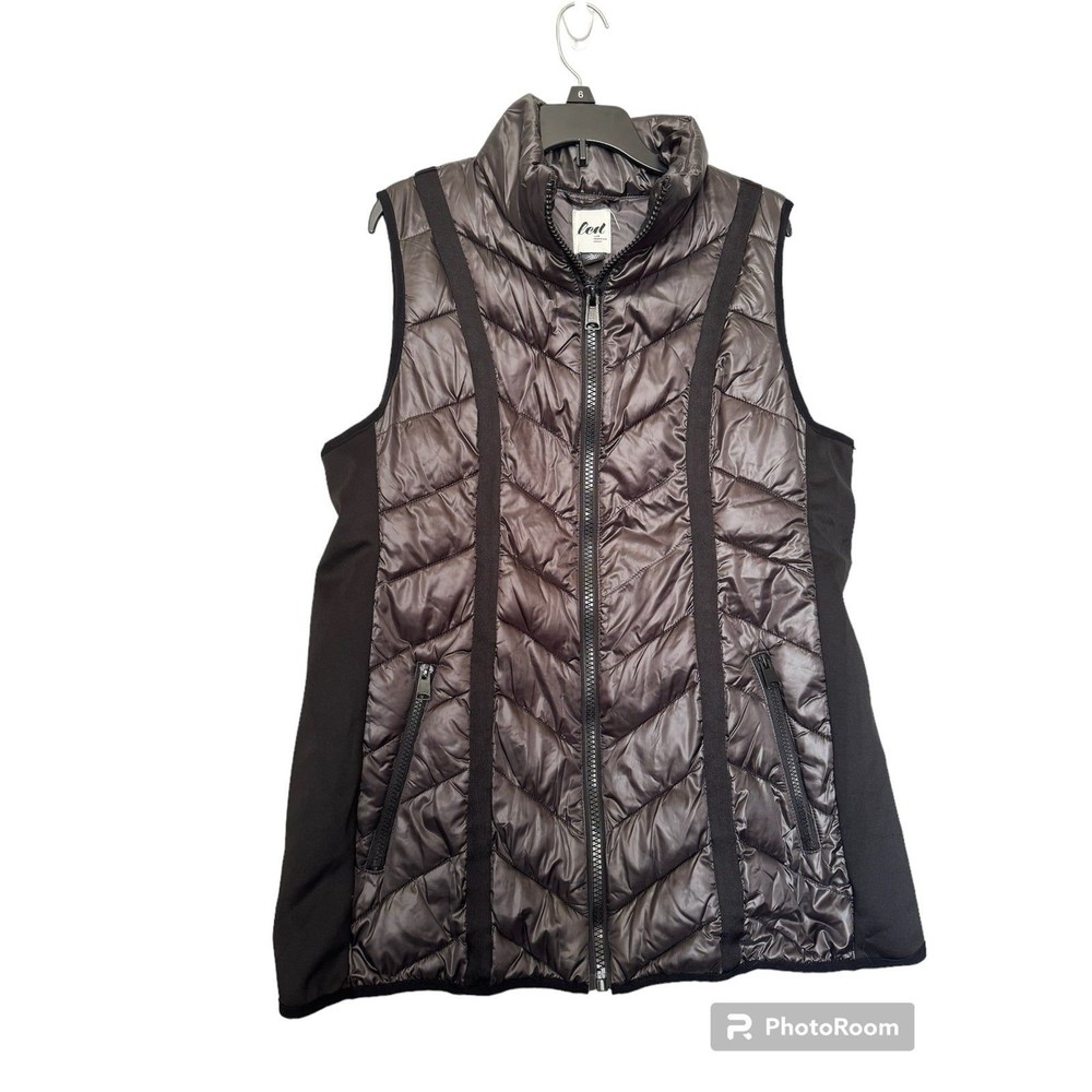 Luxe Essentials Denim‎ (LED) black puffer vest size L
